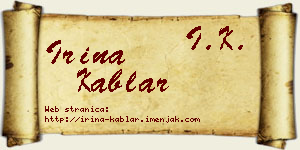 Irina Kablar vizit kartica